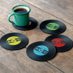 Silicone coasters (set of 6) - Vinyl record