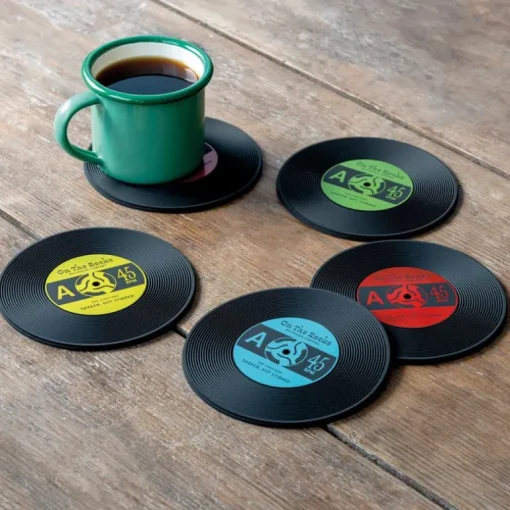 Silicone coasters (set of 6) - Vinyl record