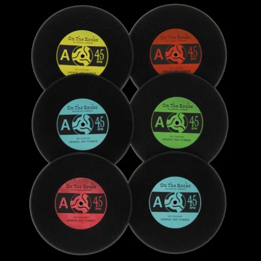 Silicone coasters (set of 6) - Vinyl record