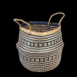 Small seagrass belly basket - Navy blue