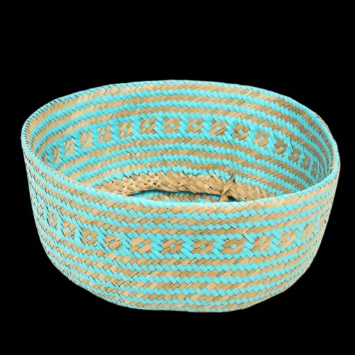 Small seagrass belly basket - Turquoise