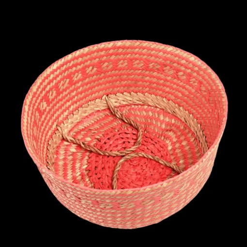 Small seagrass belly basket - Coral