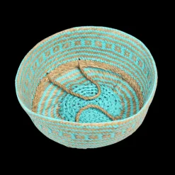 Small seagrass belly basket - Turquoise