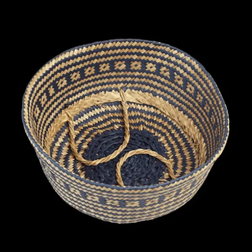 Small seagrass belly basket - Navy blue