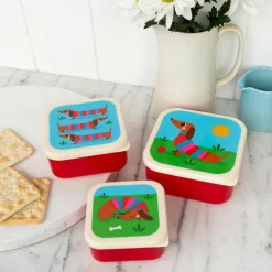 Snack boxes (set of 3) - Sunny Sausage Dog