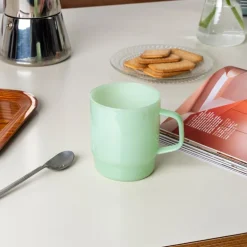 Stacking glass coffee cup 280ml - Mint green