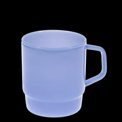 Stacking glass coffee cup 280ml - Milky blue