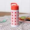 Stainless steel bottle with push button lid 500ml - Pink daisy