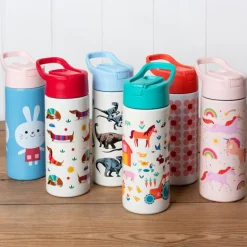 Stainless steel bottle with push button lid 500ml - Farmyard