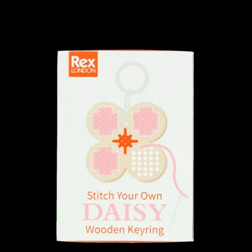 Stitch your own wooden keyring - Daisy