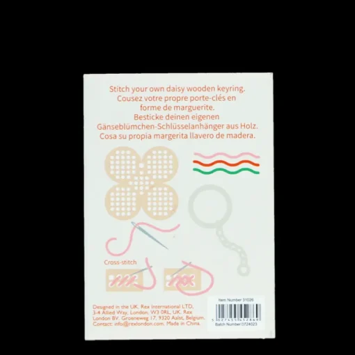 Stitch your own wooden keyring - Daisy