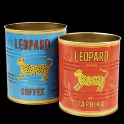 Storage tins (set of 2) - LEOPARD