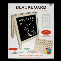 Tabletop blackboard and whiteboard easel set