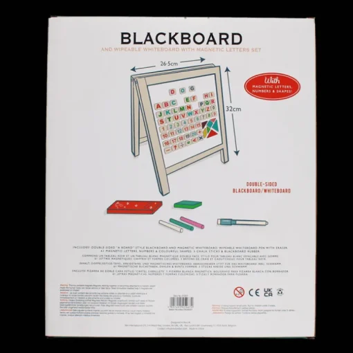 Tabletop blackboard and whiteboard easel set