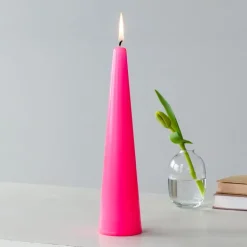 Tall cone candle - Bright Pink