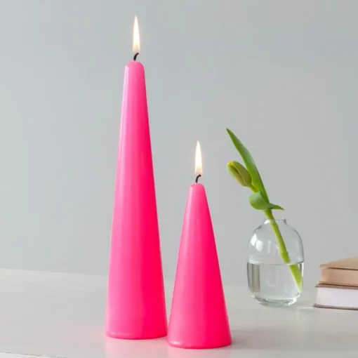 Tall cone candle - Bright Pink