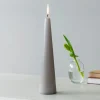 Tall cone candle - Light grey