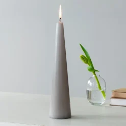 Tall cone candle - Light grey