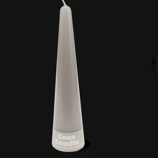 Tall cone candle - Light grey