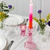 Tall glass candle holder - Pink