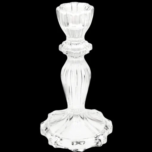 Tall glass candle holder - Clear