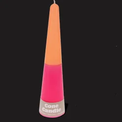 Tall two-colour cone candle - Pink-orange