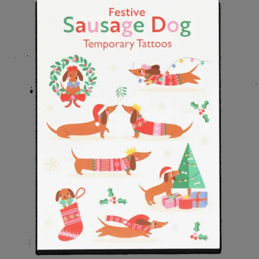 Temporary tattoos - Festive Sausage Dog