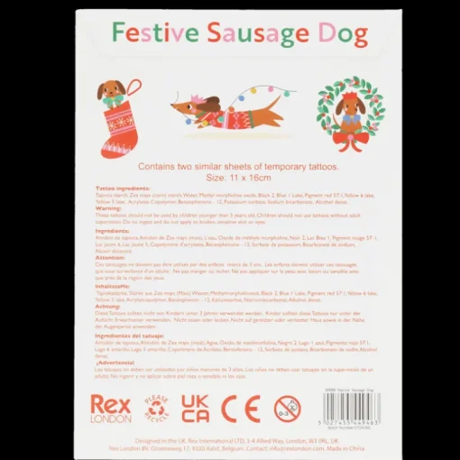 Temporary tattoos - Festive Sausage Dog