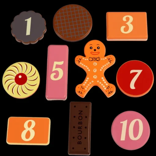 Traditional wooden toy - Biscuits with numbers
