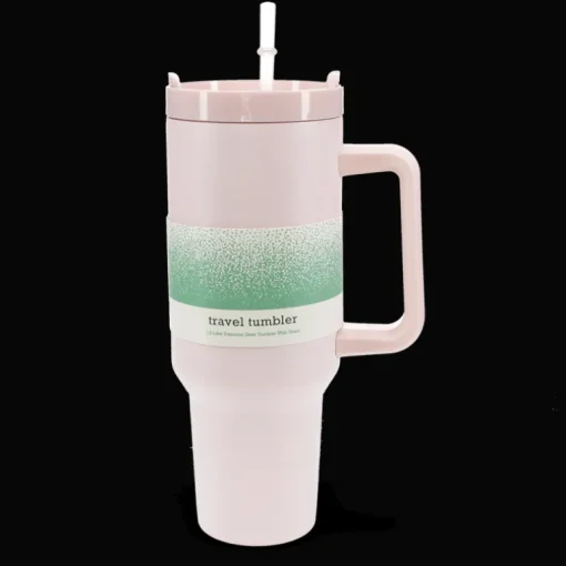 Travel tumbler with handle (1.2Ltr) - Light pink
