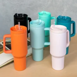 Travel tumbler with handle (1.2Ltr) - Light pink
