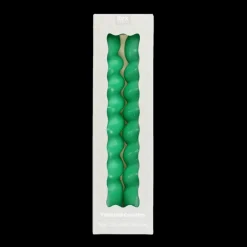 Twisted candles (pack of 2) - Dark green