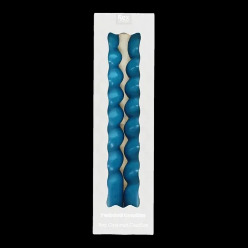 Twisted candles (pack of 2) - Dark blue