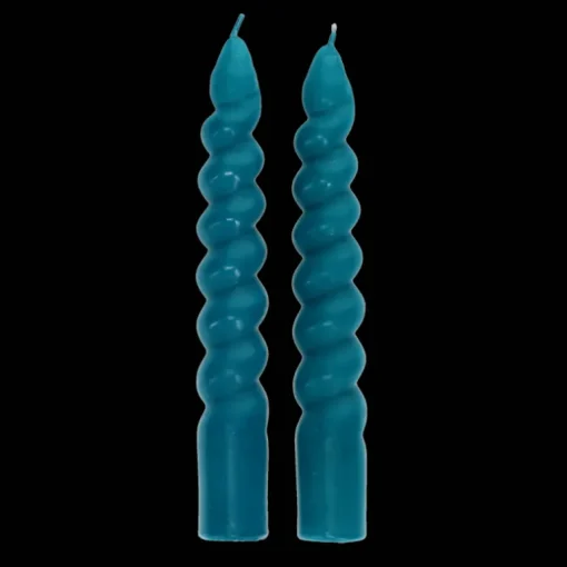 Twisted candles (pack of 2) - Dark blue