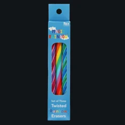 Twisted rainbow erasers (set of 3)
