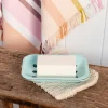 Two-part enamel soap dish - Green