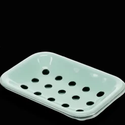 Two-part enamel soap dish - Green