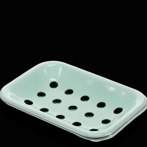 Two-part enamel soap dish - Green