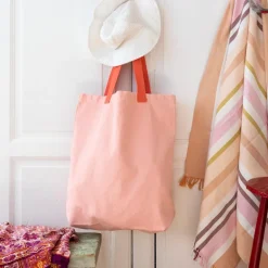 Two-tone cotton tote bag - Pink
