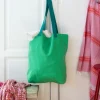 Two-tone cotton tote bag - Green