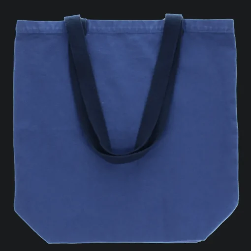 Two-tone cotton tote bag - Indigo blue