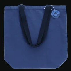 Two-tone cotton tote bag - Indigo blue