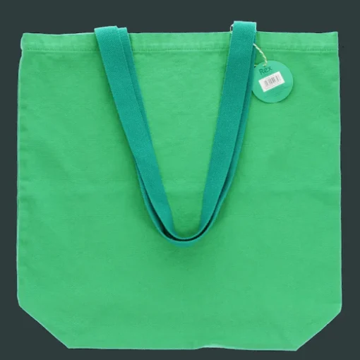 Two-tone cotton tote bag - Green