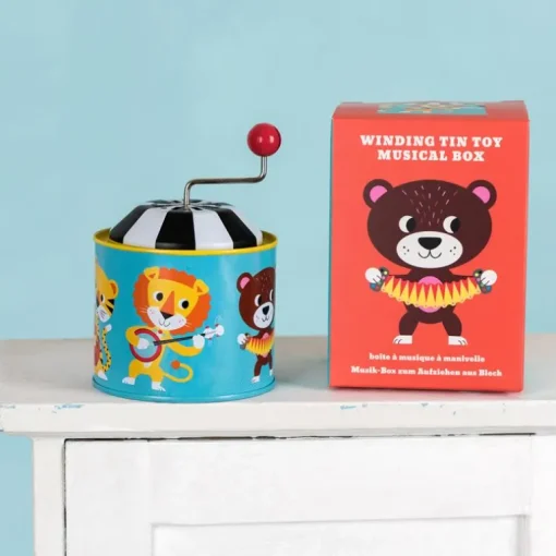 Winding tin music box - Animal Band