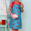 Wipeable cotton children's apron - Sunny Sausage Dog