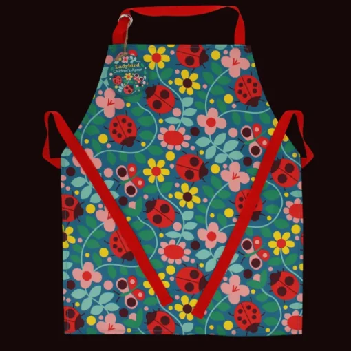 Wipeable cotton children's apron - Ladybird