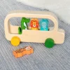 Wooden bus toy - Colourful Creatures