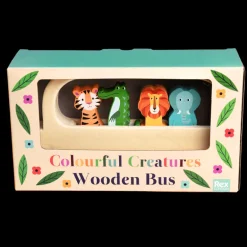 Wooden bus toy - Colourful Creatures