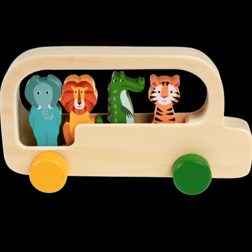 Wooden bus toy - Colourful Creatures