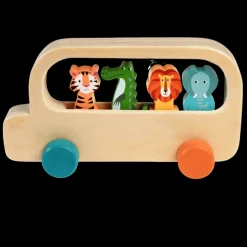 Wooden bus toy - Colourful Creatures